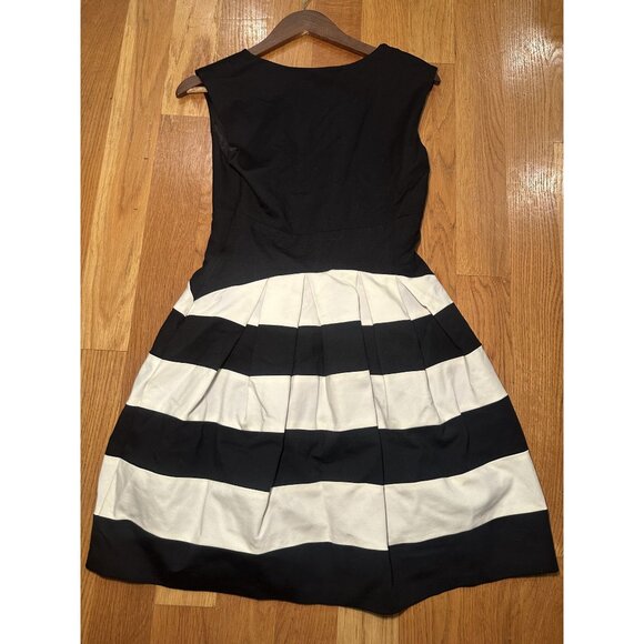 Eva Franco Black & White Tank Dress Size 6 – Retro Contrast Fit & Flare Holiday - Picture 3 of 6